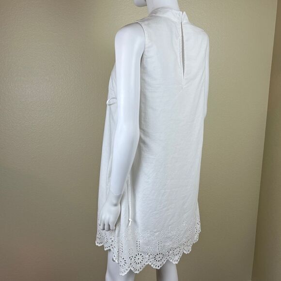 BCBGeneration Women Size M White Cotton Eyelet Mini NEW Shift Dress Party Resort - Picture 6 of 16